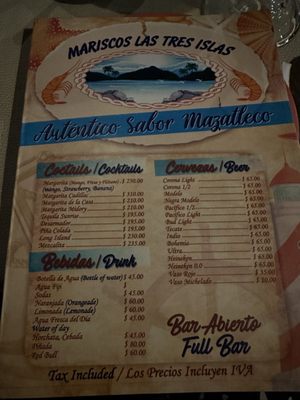 Menu photo 7 Mariscos las Tres Islas Cabo San Lucas, MEX