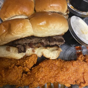Chili's - Triple Dipper with Big Mouth Bites double order and the Nashville Hot Chicken Crispers. - American Near Me - Dawsonville, Georgia