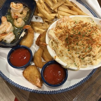 Red Lobster - Shrimp 3 way. Scampi, Walt's fried and Cajun shrimp pasta. - Seafood Near Me - Tucker, Georgia