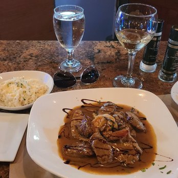 La Forchetta - Veal sausage and shrimp  with garlic sherry wine butter sauce.  Amazing. - Italian Near Me - Stuart, Florida