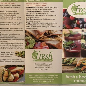 Cafe Fresh Express - Front Side of Menu/Brochure - Juice Bars & Smoothies Near Me - Beachwood, Ohio Cafe Fresh Express - Front Side of Menu/Brochure - Juice Bars & Smoothies Near Me - Beachwood, Ohio