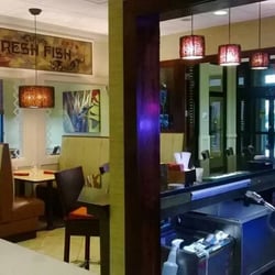 View from behind bar
