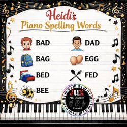 Juxtaposition Studios - Using piano to learn to spell our words. Making music at the same time