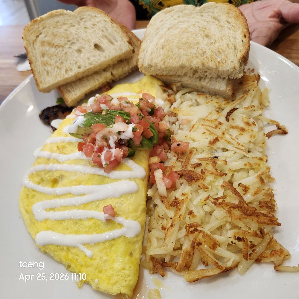 Broken Yolk Cafe - Mom's omelette, hash browns, sourdough toast. - American Near Me - Phoenix, Arizona