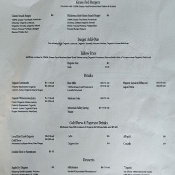 Vanman’s - Menu sheet - Burgers Near Me - San Diego, California