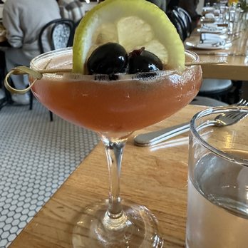 Marlowe - Hot Night in Lagos cocktail = rye, lemon, amaro nonino, fiero, passion fruit & honey - Diners Near Me - San Francisco, California Marlowe - Hot Night in Lagos cocktail = rye, lemon, amaro nonino, fiero, passion fruit & honey - Diners Near Me - San Francisco, California