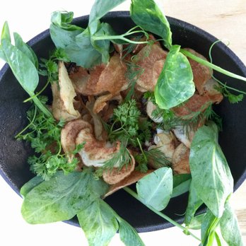 Destroyer - Hen egg with fresh herbs, quinoa, and homemade potato chips, garnished with fresh herbs. - New American Near Me - Culver City, California