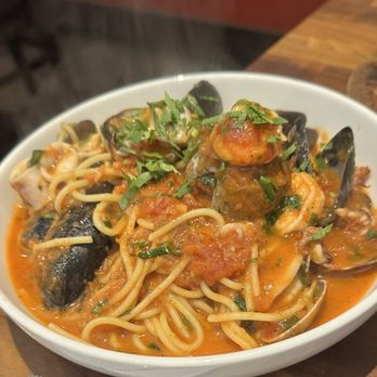 Spuntino Pizzeria - Wednesday Night's Special ~ Spaghetti Pescatore - Italian Near Me - Temecula, California