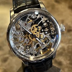 Sansom Watches - Maurice Lacroix Masterpiece Squelette Skeleton MP7208 43mm Mechanical Leather strap with Deployed Buckle mp7208-ss001-000