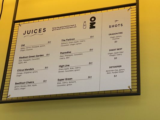Menu photo 2 OM Juice Bar New York, NY