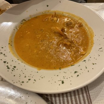 La Mezzaluna Café - Six incredibly tiny, cooked to death shrimp, drowned in a bitter sauce made with canned clams - Italian Near Me - Charles Town, West Virginia