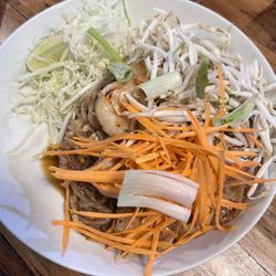 Thai Thai Asian Bistro - Pad Thai 10/10 would get with shrimp and around 2-3 stars spicy.