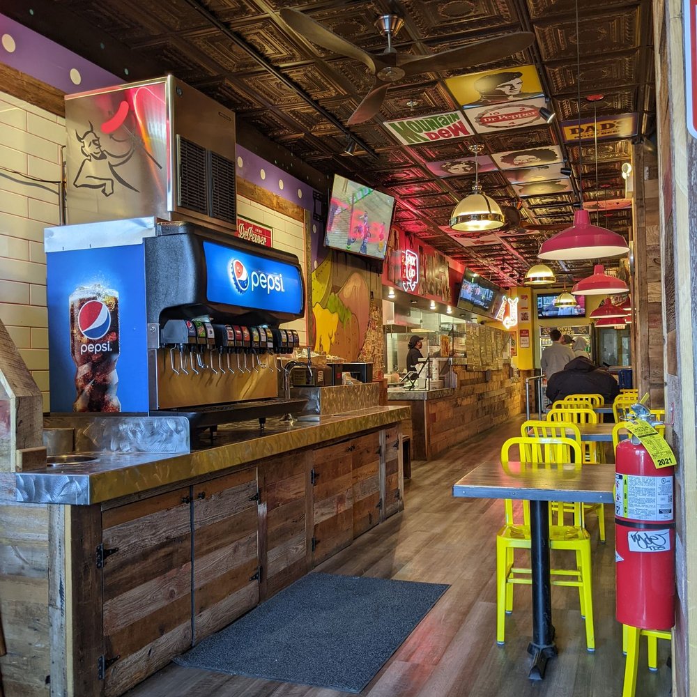 Devil Dawgs - Lakeview - The interior is long and narrow - Hot Dogs Near Me - Chicago, Illinois