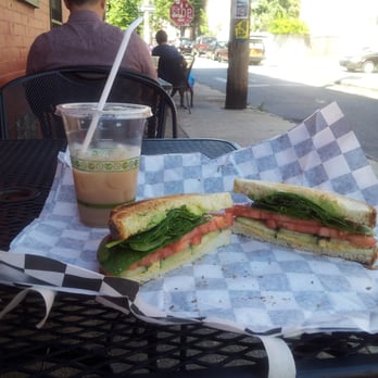 Grindcore House - Greenwich sandwich. Iced chai latte - Coffee & Tea Near Me - Philadelphia, Pennsylvania