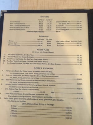 Menu photo 2 Alfredo's Restaurant Pecos, TX