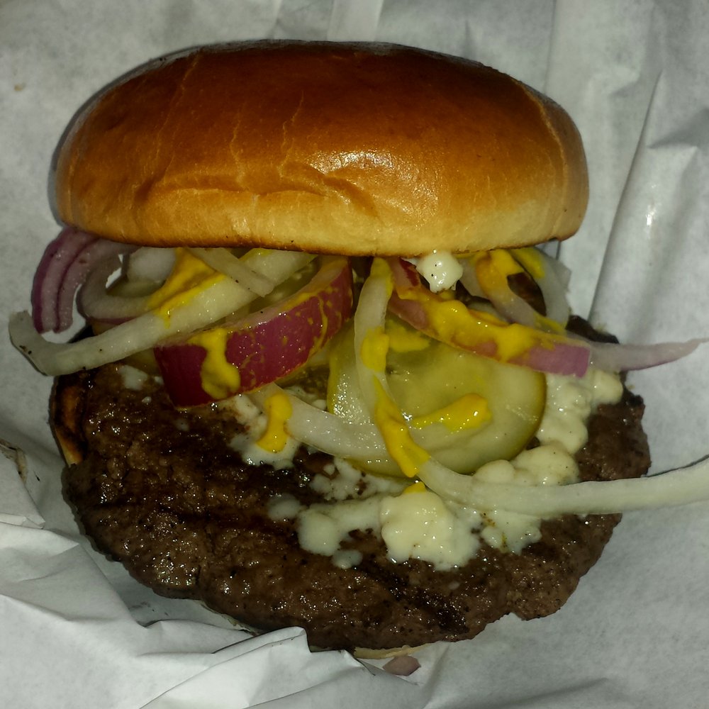 Burger with blue cheese