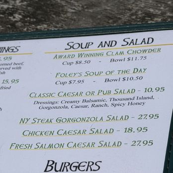 Foley's Irish Pub - Part of the Menu - Irish Near Me - Bandon, Oregon Foley's Irish Pub - Part of the Menu - Irish Near Me - Bandon, Oregon