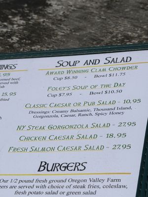 Menu photo 1 Foley's Irish Pub Bandon, OR Menu photo 1 Foley's Irish Pub Bandon, OR