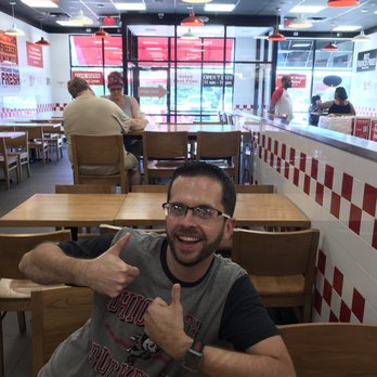 Five Guys - My son giving thumbs up since food was so good!!!!! - Burgers Near Me - Columbus, Ohio