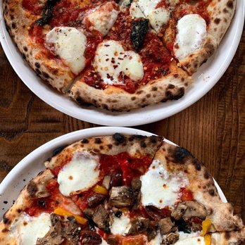 Novanta - Margherita and Vegetariana pizzas. - Pizza Near Me - Madison, Wisconsin