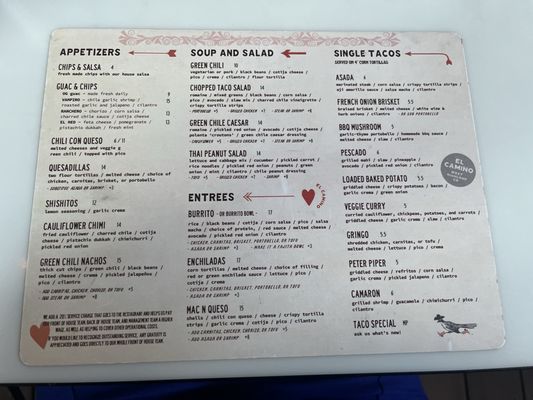 Menu photo 1 El Camino Denver, CO Menu photo 1 El Camino Denver, CO