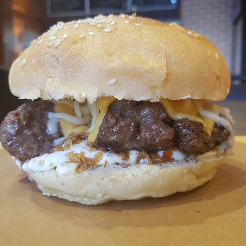 Grill Gate - Patty was actually cut up into smaller pieces. - Canadian (New) Near Me - Toronto, Ontario Grill Gate - Patty was actually cut up into smaller pieces. - Canadian (New) Near Me - Toronto, Ontario