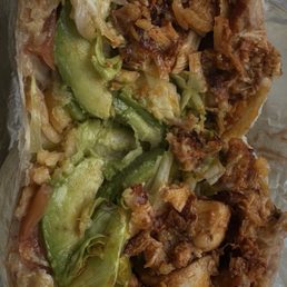 chicken burrito added rice and extra guacamole chicken burrito added rice and extra guacamole