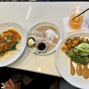 Four Friends Kitchen - Shrimp and Grits, Scratch Pancakes, Wild Mushroom Butternut Squash Hash (vegan) - Southern Near Me - Denver, Colorado Four Friends Kitchen - Shrimp and Grits, Scratch Pancakes, Wild Mushroom Butternut Squash Hash (vegan) - Southern Near Me - Denver, Colorado