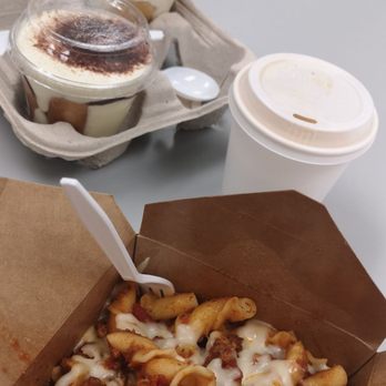 Soffritto - Pasta with the meat bolognese sauce, delicious coffee, and a chocolate & Lemon Tiramisu - Delis Near Me - Calgary, Alberta