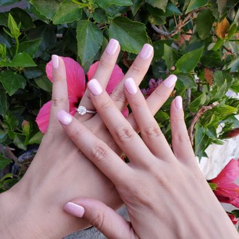 JK Nails - Light pink with fairy dust - Nail Salons Near Me - Los Angeles, California JK Nails - Light pink with fairy dust - Nail Salons Near Me - Los Angeles, California