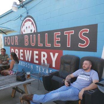 Four Bullets Brewery - Can sit outside or inside, always a good crowd of people! - Breweries Near Me - Richardson, Texas