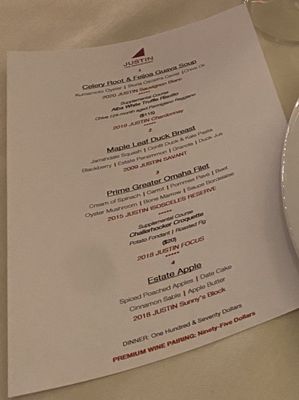Menu photo 4 The Restaurant at JUSTIN Paso Robles, CA