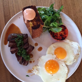 Chambar - Bf's steak and egg meal - Belgian Near Me - Vancouver, British Columbia