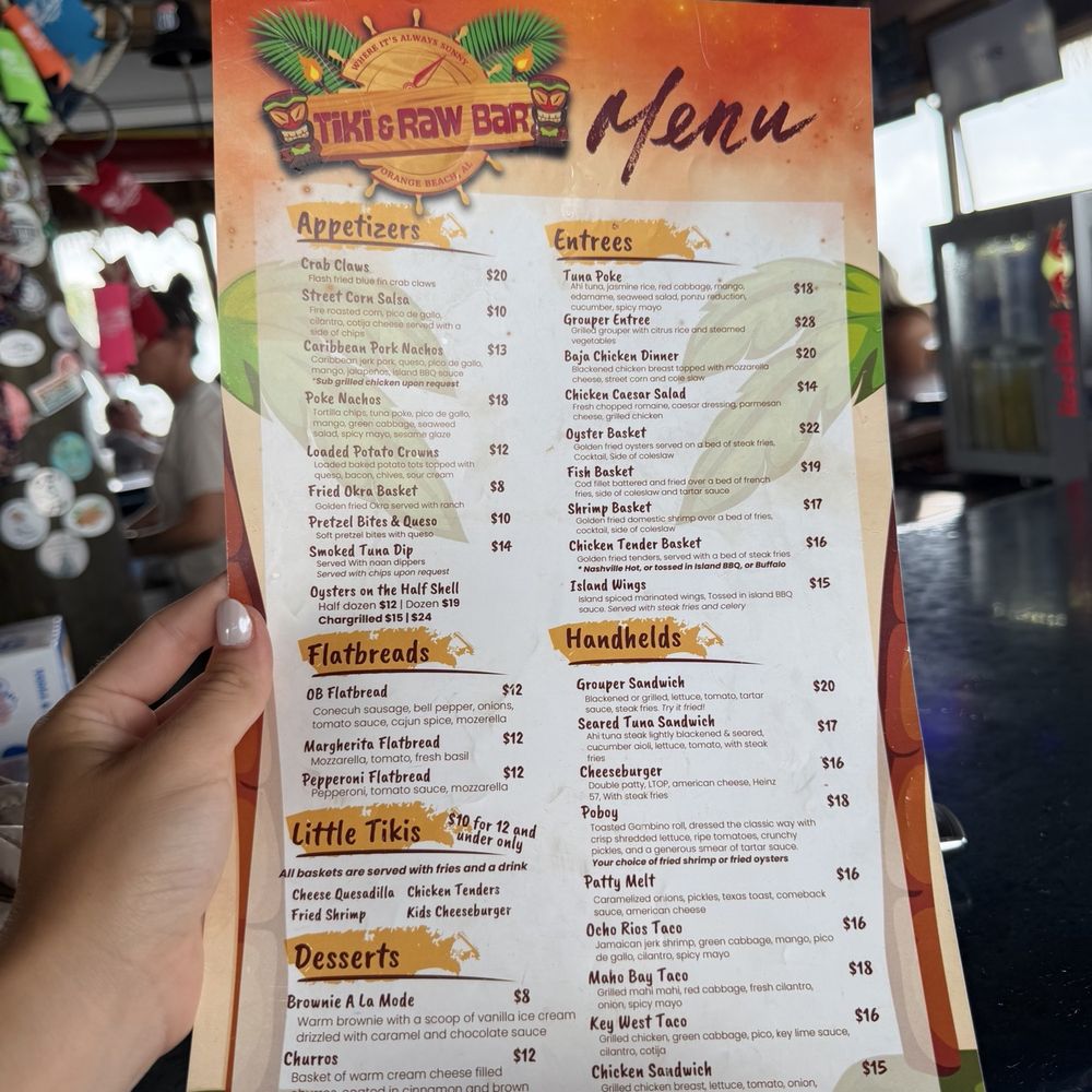 Tiki & Raw Bar - Updated menu - Tiki Bars Near Me - Orange Beach, Alabama Tiki & Raw Bar - Updated menu - Tiki Bars Near Me - Orange Beach, Alabama