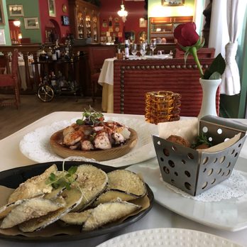 Taberna del Alabardero - Octopus, eggplants chips with honey, mushroom croquettes - Spanish Near Me - Washington, DC, District of Columbia Taberna del Alabardero - Octopus, eggplants chips with honey, mushroom croquettes - Spanish Near Me - Washington, DC, District of Columbia