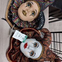 Goodwill Industries - Porcelain jester wall art from New Orleans