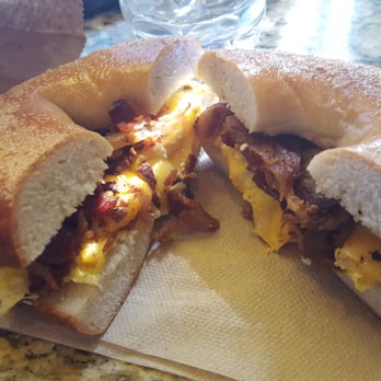 Brooklyn Bagel Bakery - Plain bagel, bacon, egg, cheese - Bagels Near Me - Arlington, Virginia Brooklyn Bagel Bakery - Plain bagel, bacon, egg, cheese - Bagels Near Me - Arlington, Virginia