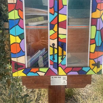 Go Park Read! - Colorful front of little library. - Community Book Box Near Me - Dublin, California