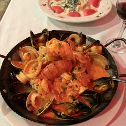 Villa Rosa Restaurant & Pizzeria - Aragosta Mariana- (Lobster tail, mussels, calamari, scallops & shrimp in your choice of flamingo or fra diavlo sauce)