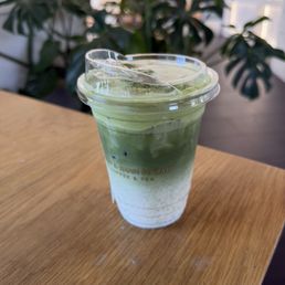 Matcha latte with matcha cream Matcha latte with matcha cream