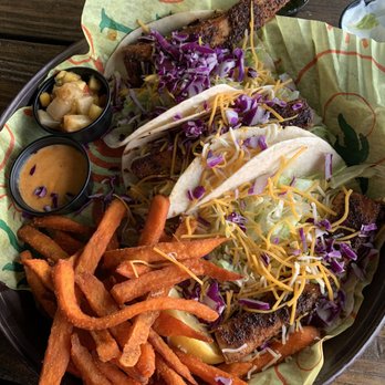 Beaches at Vilano - Mahi tacos with sweet potato fries - Seafood Near Me - St. Augustine, Florida