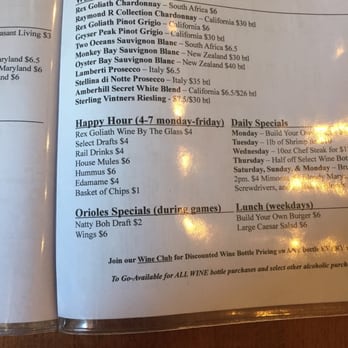 Todd Conner's - Happy Hour Menu (7/10/2015) - New American Near Me - Baltimore, Maryland