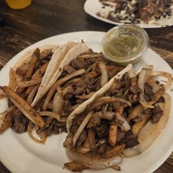 Tequila & Tacos - Cecina de Res Beef steak with fried potatoes and onions