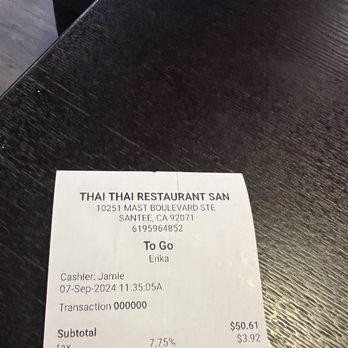 Thai Thai - Bill - Thai Near Me - Santee, California