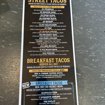 Rusty Taco - Menu - Tacos Near Me - Midlothian, Virginia Rusty Taco - Menu - Tacos Near Me - Midlothian, Virginia