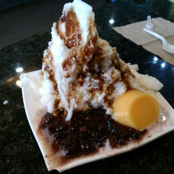 Nu Ice & Drinks - Vanilla shaved milk ice with sweet red beans and flan - Desserts Near Me - Houston, Texas Nu Ice & Drinks - Vanilla shaved milk ice with sweet red beans and flan - Desserts Near Me - Houston, Texas