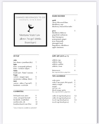 Menu photo 7 One Legged Magpie Red Lodge, MT