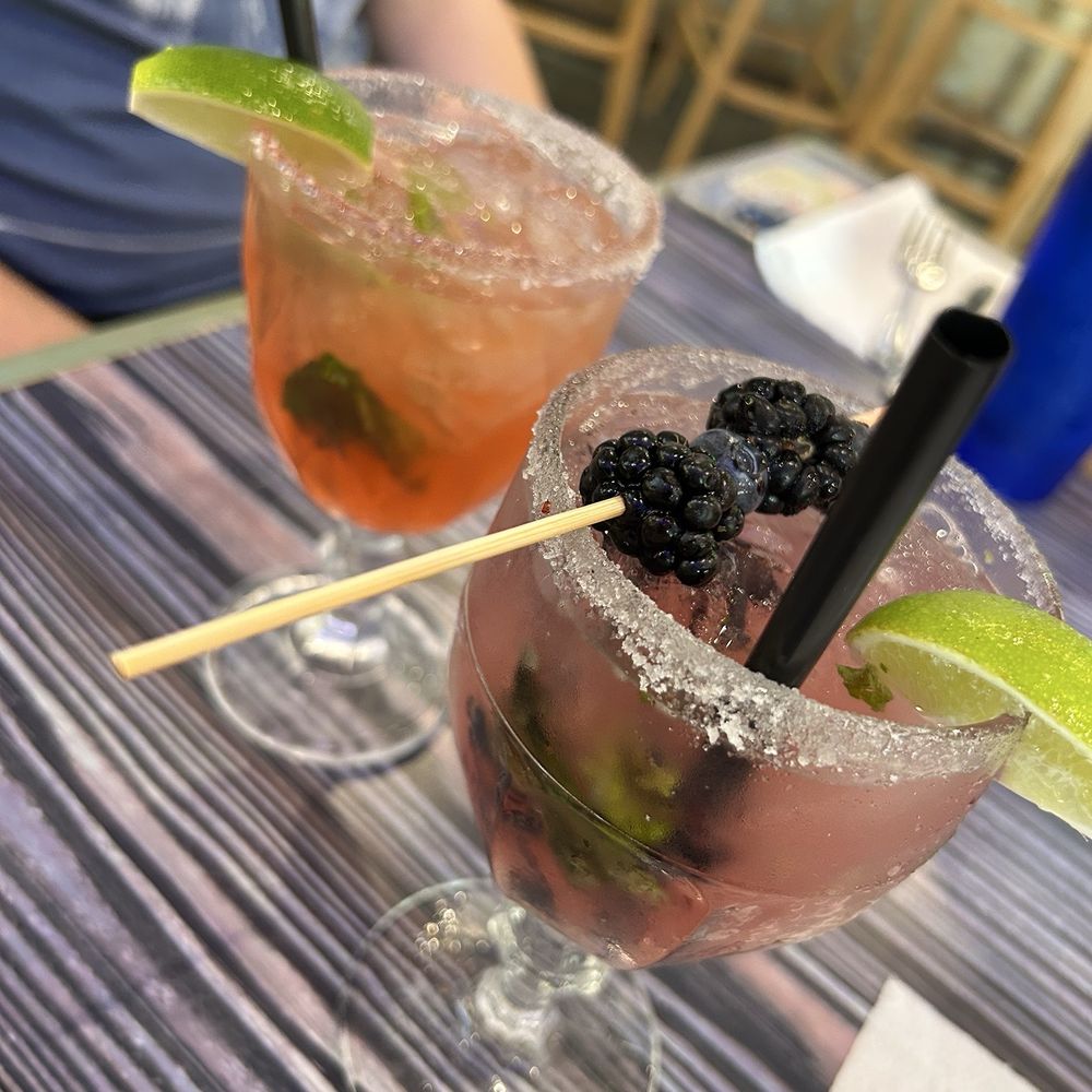 Jimmy Joe’s - Left: Watermelon Mint Drink Right: Blueberry Mint drink   10/10! I could have a drank a whole pitcher of that blueberry mint! - Seafood Near Me - Lake Jackson, Texas