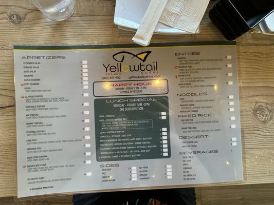 Menu photo 8 Yellowtail Sushi and Sake Glendale, AZ Menu photo 8 Yellowtail Sushi and Sake Glendale, AZ