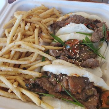 Monarch Poke - Bulgogi Beef Sandwich plate ($17) with fries. Very good! - Hawaiian Near Me - Aiea, Hawaii